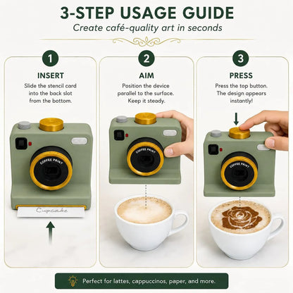 Caffora Coffee Photo Printer + 5 Random Stencil Set