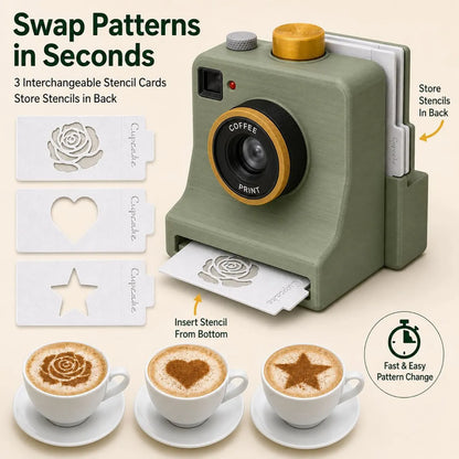 Caffora Coffee Photo Printer + 5 Random Stencil Set